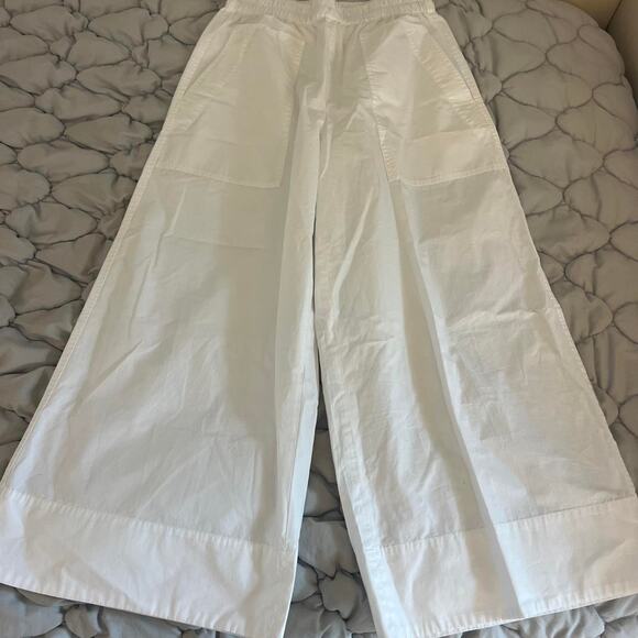 Banana Republic Wide Leg Pull On Cotton Poplin Ankle Pant. - Picture 1 of 3